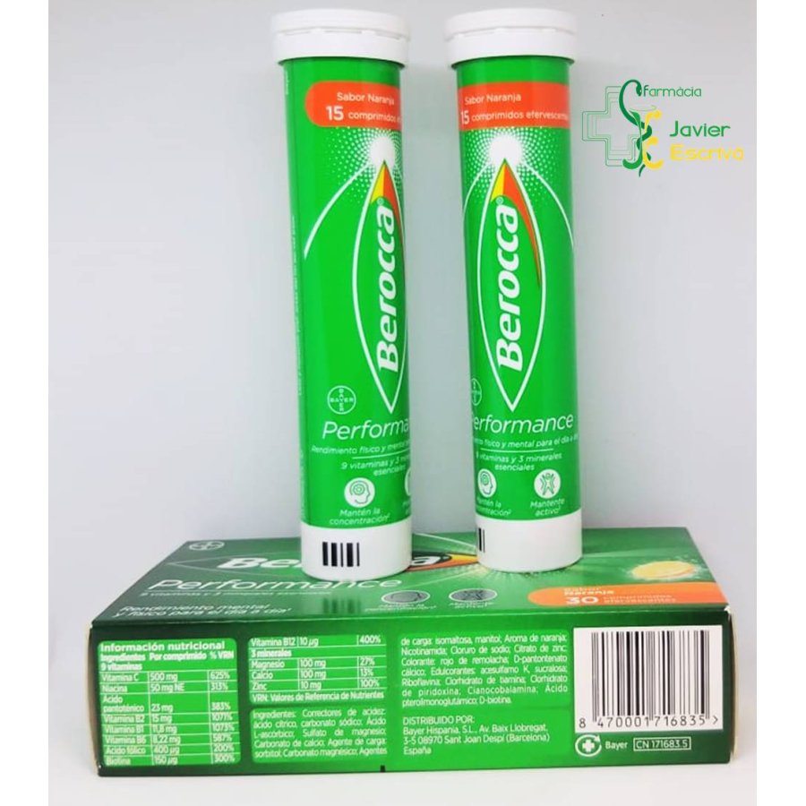 Berocca Performance Comprimidos Efervescentes Sabor Naranja