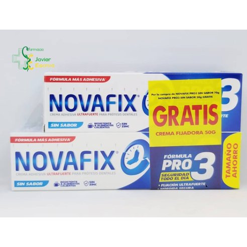 Pack Novafix Fórmula Pro 3 sin sabor 70 g + 50 g