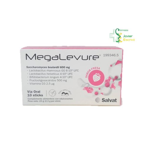 Megalevure 10 sticks sabor a Fresa Salvat