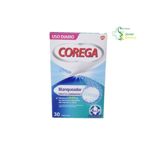 Corega Blanqueador 30 Tabletas Limpiadoras Gsk