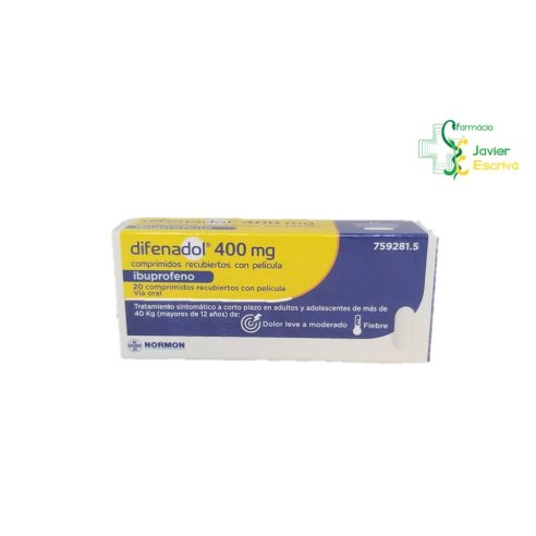 Difenadol 400 mg 20 comprimidos Normon