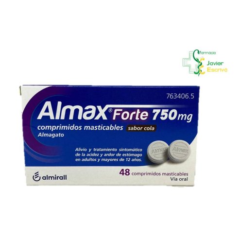 Almax Forte 750 mg Sabor Cola 48 comprimidos