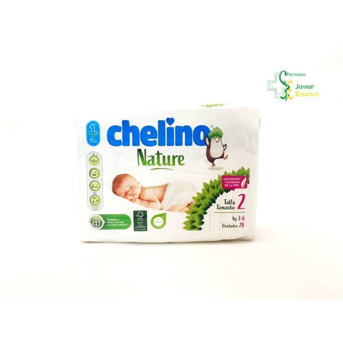 Pañales Chelino Nature Talla 2 de 3-6 Kg 28 unid