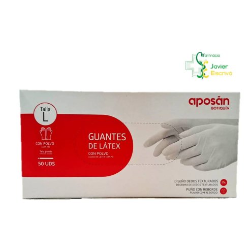 Guantes de Látex Talla L 50 unidades Aposán