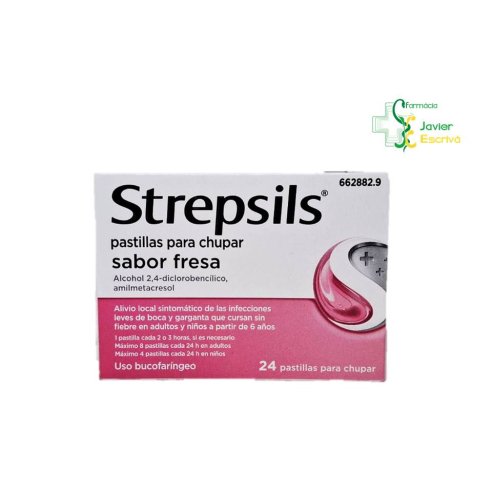 Strepsils 24 pastillas para chupar Sabor Fresa