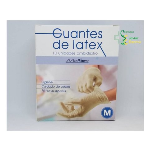 Guantes Látex Mediflower  T-M 10 unid