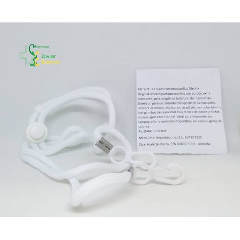 Lanyard Portamascarillas Menfix Blanco