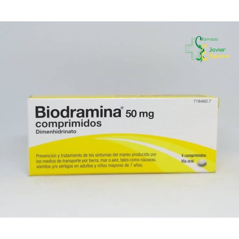 Biodramina 50mg 4 comprimidos