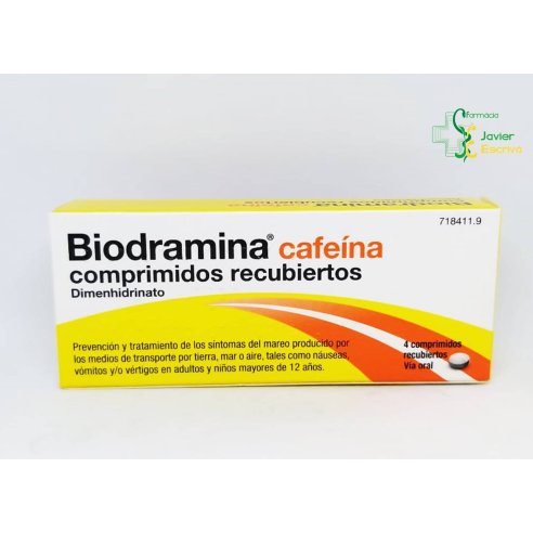 Biodramina con Cafeína 4 comprimidos