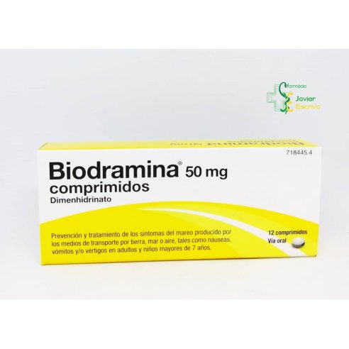 Biodramina 50mg 12 comprimidos