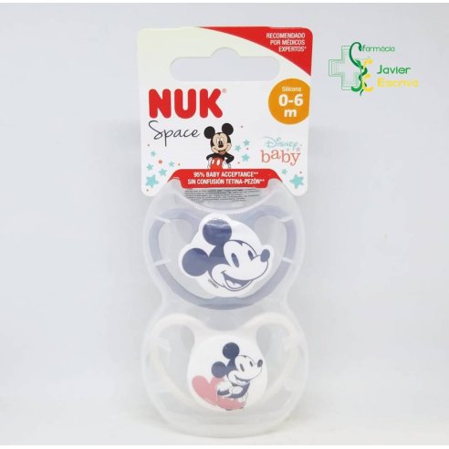 Chupete Space Mickey Mouse Silicona 0-6m NUK