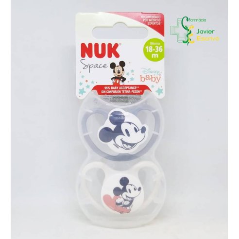 Chupete Space Mickey Silicona 18-36m NUK