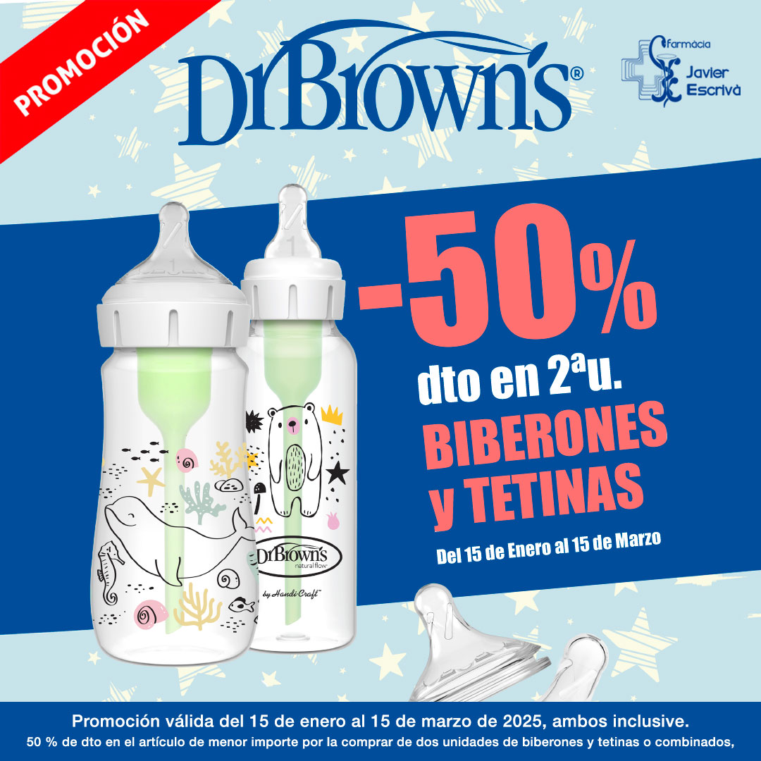 Promocion-50Descuento-tetinas-chupetes-DrBrown-farmaciaescriva